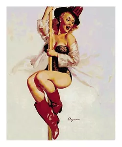 Fire Fighter Retro Vintage 1950's Girl Counted Cross-Stitch Pattern Needlepoint - Picture 1 of 1
