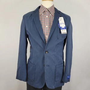 Haggar Men's Sport Coat Blazer Two Button Navy Cotton Twill SLIM Size 40/42 - Picture 1 of 10