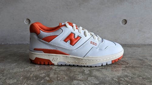New Balance 550 bianco arancione confezione universitaria UK 7 US 7 5