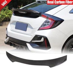 Carbon Fiber Rear Trunk Spoiler Wing For Honda Civic Hatchback 10th 2016-2019 - Picture 1 of 13