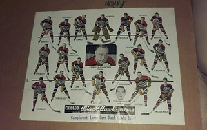 NHL CHICAGO BLACKHAWKS Team Picture 1949-50 Compliments Lorne Carr Scout - Picture 1 of 1