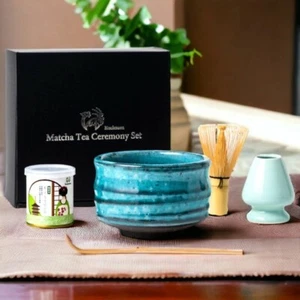 Tazón de té verde Matcha japonés cucharada batidor en polvo conjunto de ceremonia Houkouen - Imagen 1 de 8