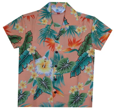 Hawaiian Shirts Boys Flower Leaf Beach Aloha Party Camp Holiday Casual - Image 1 of 2