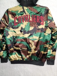 NBA Cleveland Cavaliers Men’s Camo Jacket Med Black Knit Hoodie And Cuffs - Picture 1 of 8
