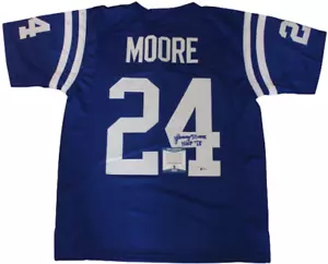 Lenny Moore Signed Indianapolis Colts Blue Custom Jersey w/Beckett COA Z02190 - Picture 1 of 4