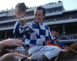 RON TURCOTTE SIGNED 8x10 PHOTO SECRETARIAT HORSE RACING JOCKEY RARE BECKETT BAS - Picture 1 of 2