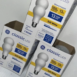 Lot Of 3 GE Classic Led Soft White 100w 1600 Lumens Frosted Dimmable/206d - Picture 1 of 7
