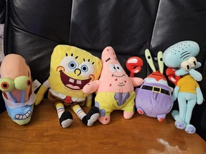 Nickelodeon SpongeBob Gary Mr. Krabs Squidward Patrick Plush Toys Lot Of 5 EUC  - Bild 1 von 16
