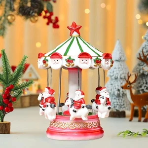 Christmas Santa Carousel Desktop Ornament for Study Room Home Cabinet - Picture 1 of 7