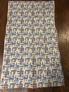 42" x 70" Vintage Campbell's Kinder Suppenschlitten Schneemann schneit auf Baumwollstoff - Bild 1 von 3