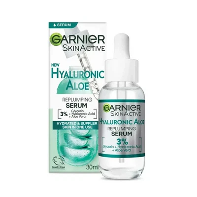 Garnier Skin Active Replumping Serum Hyaluronic Acid Aloe Vera 30ml NEW - image 1 of 4