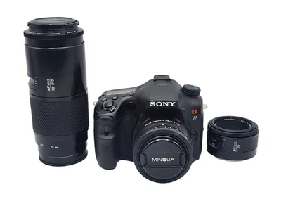 Sony Alpha A77 24.3MP Digital SLR Camera W/3 Minolta Lenses & More 0251225 - Image 1 of 4