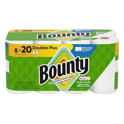Rollo de toallas de papel de cocina Bounty® Select-a-Size, 2 capas, 5,9 x 11, blanco, 113 She Foto 1 de 1