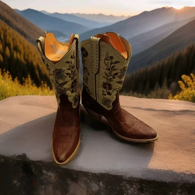 Old Gringo Yippee Ki Yay Embroidered Bone And Wine Womens Boots Sz 10 B - Image 1 of 4