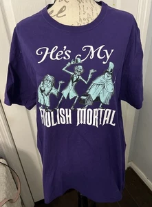 Authentisches Disney lila Damen Gr. L T-Shirt Haunted Mansion Ghost Trio " He's My - Bild 1 von 4