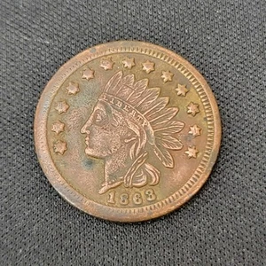 1863 Indian Head / W M Carson Leather Merchant Civil War Token 13A-1a - Picture 1 of 2