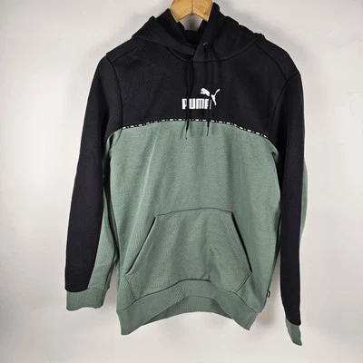 Sudadera con capucha para hombre PUMA talla S colorblock verde y negro Foto 1 de 4