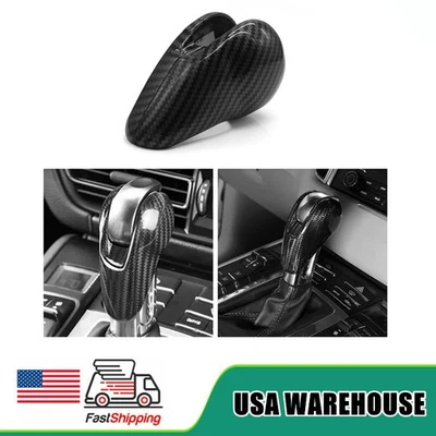 Cubierta de perilla de cambio de marchas para Porsche 911 991 718 Boxster Cayman negro carbono Foto 1 de 4