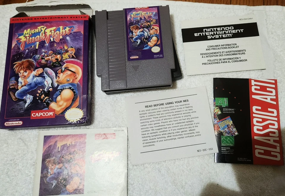 Mighty Final Fight  Nintendo NES CIB w/Manual Inserts Poster Box Great Condition - Image 1 of 4