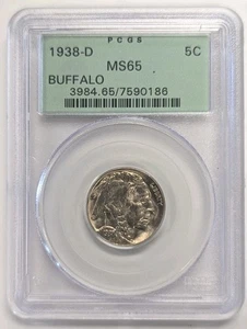 1938-D Buffalo Nickel PCGS MS-65 moneta incredibile! - Foto 1 di 2