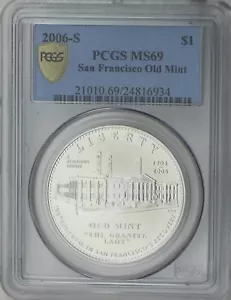 2006-S Silver $1 San Francisco Old Mint Earthquake Survival Centennial PCGS MS69 - Picture 1 of 4