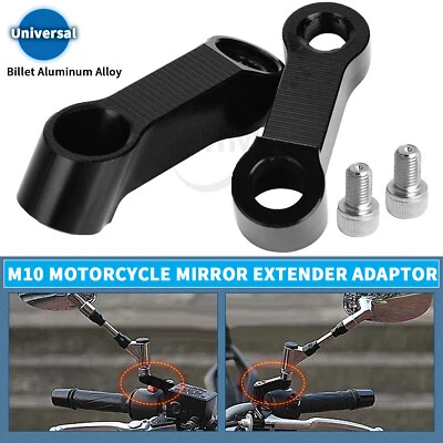 Adaptador extensor elevador de espejo M10 para Harley Touring Electra Glide Yamaha V-Star Foto 1 de 4