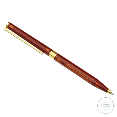 S.T. Dupont Paris Kugelschreiber Gold Rot Chinalack Goldstaub Drehmechanik - Bild 1 von 4