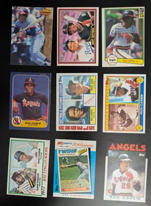 Hall of Famer Rod Carew 9-Card Lot - California Angels, Minnesota Twins - Picture 1 of 2
