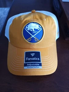New Buffalo Sabres Logo NHL Fanatics Mesh Trucker Hockey Hat Cap Snapback NWT - Picture 1 of 4