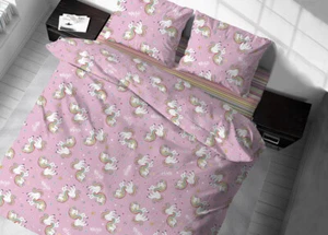 Copritrapunta Funda Para Colcha 100% Algodón Diseño Unicornio Rosa - Imagen 1 de 5
