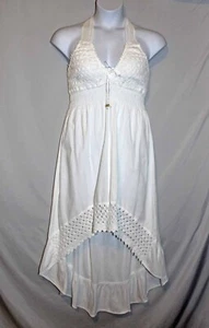 Nwt SEASPICE RESORT WEAR Size XL White Halter Hi-Low DRESS Peruvian Cotton Lace - Picture 1 of 5