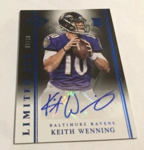 Limited Keith Wenning #LI-KW 2014 7/10 tinta novato automático Ball State - Imagen 1 de 2