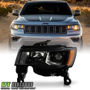 2017-2021 Jeep Grand Cherokee Halogen w/ Black Projector Headlight Driver Side - Picture 1 of 9