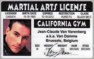 Jean Claude Van Damme Kampfkunst Brüssel Belgien Lizenzkarte Neuheit Ausweis - Bild 1 von 1