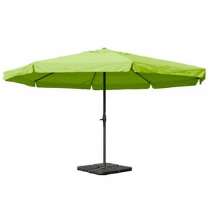 Alu-Sonnenschirm Carpi Pro, Marktschirm, mit Volant Ø 5m grün mit Ständer - Bild 1 von 5