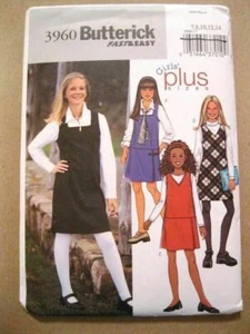 Butterick 3960 Mädchen Plus A-Linie PULLOVER Größe 7-14 Brustumfang 25-32 ungeschnitten 2003 - Bild 1 von 3