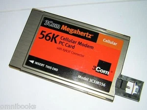 3Com Megahertz PCMCIA 56k Cellular Modem PC Card XJACK 3CXM556 - Picture 1 of 1