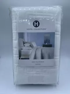 Hotel Collection Channels Quilted Euro Pillow Sham White Invisible Zipper 26x26” - Picture 1 of 4