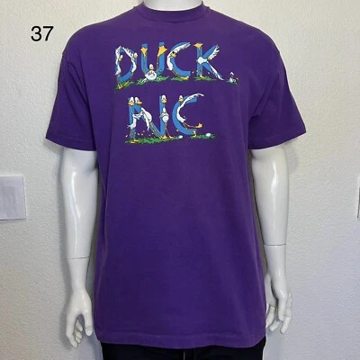 Camisa de hombre DUCK NC Hanes XXL verde azulado puntada única 🇺🇸 Hecha 80’s 90’s preencogida Foto 1 de 4