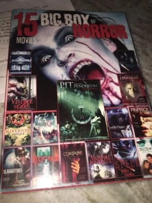 Big Box Of Horror - 15 Movies (DVD, 3-Disc Set) Over 21 Scary Hours of Terror - Image 1 of 3