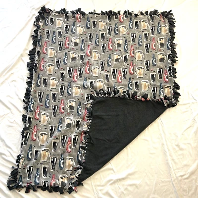 Manta de lana de tiro grande reversible suave hecha a mano botellas "Chill" Foto 1 de 4