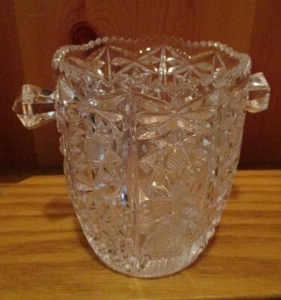 HEAVY LEAD CRYSTAL VASE Small Ice Bucket  5.5" Tall Brilliant Sparkle - Picture 1 of 4