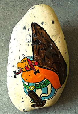 OBELIX Hinkelstein Comicfigur Briefbeschwerer Malerei Unikat sammeln rar selten - Bild 1 von 4