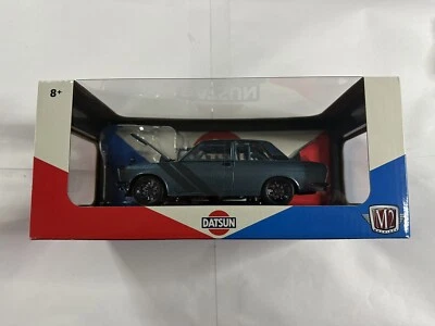 2023 M2 Machines 1970 Datsun 510 Blue Chrome 1/24 CHASE 1/750 R101 FREE SHIP - Image 1 of 4