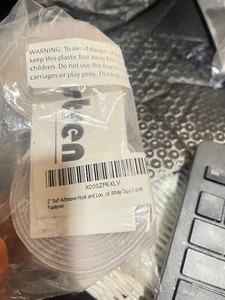 Strenco 2" Wide Adhesive Hook and Loop Tape - 2 Pieces White - 5' Long(T1) - Picture 1 of 3