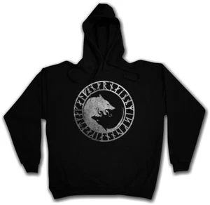 GERI AND FREKI HOODIE Odhins Odin Wolves Wölfe Thor Loki und Rune Walhalla - Picture 1 of 1