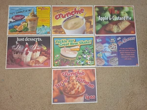 Lot of 7 Vintage 1990's McDonalds Paper Tray Mats - Dessert Ads - Picture 1 of 8