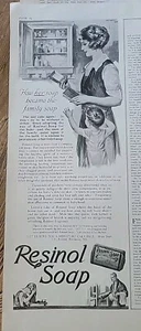 1923 Resinolseife Wie ihre Seife zur Familie wurde Seife Vintage Anzeige - Bild 1 von 1