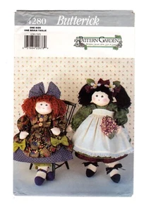 Soft Fabric 20" Doll Pattern, Fiber Filled, Plastic Pellets Butterick 4280 Uncut - Picture 1 of 3