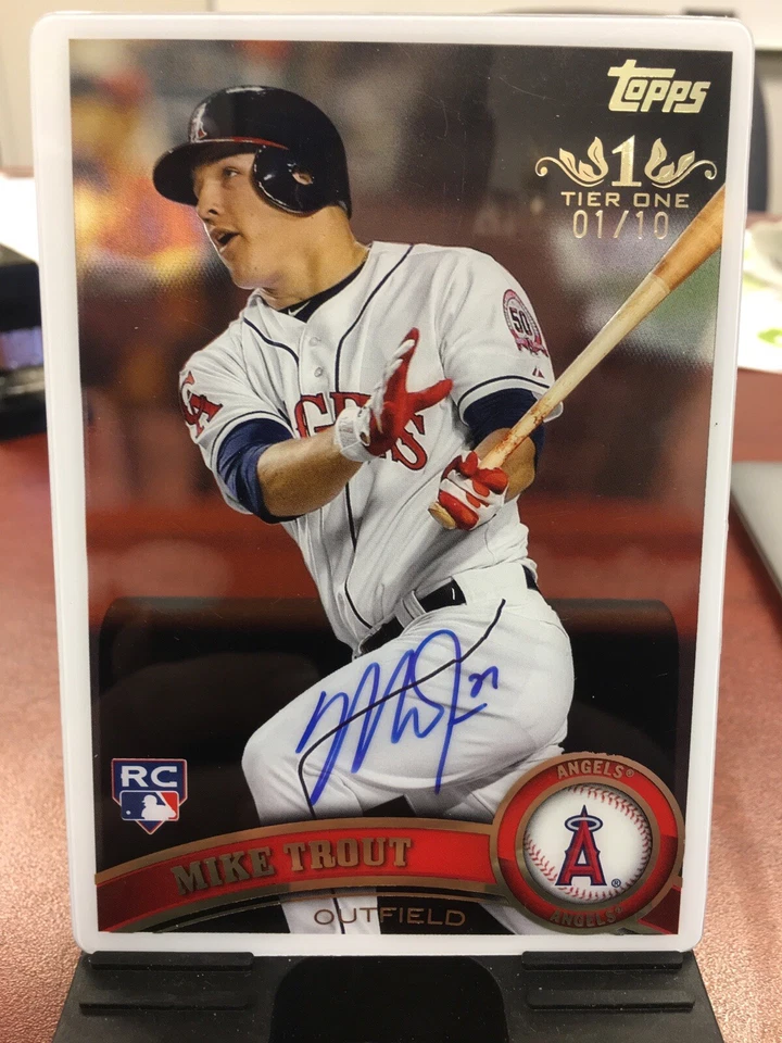  2013 Topps Tier One Clear Reprint Mike Trout Rookie Auto Oversized 1/10 - Image 1 of 2